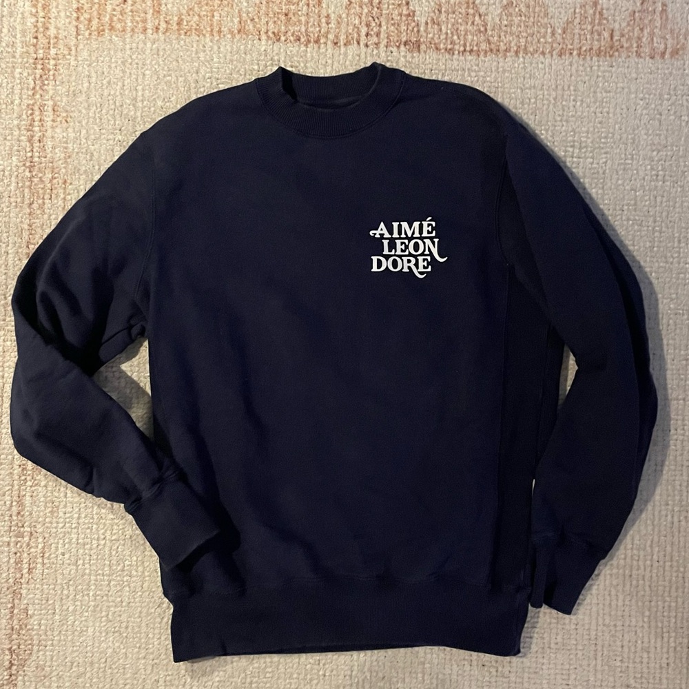 Aime Leon Dore navy crewneck sweatshirt